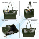 CLUCI Women's Crocodile Pattern Tote Bag Combo Set | Large & Small PU Leather Shoulder Handbags with Scarf | Stylish Office, Shopping & Everyday Combo Bags