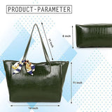 CLUCI Women's Crocodile Pattern Tote Bag Combo Set | Large & Small PU Leather Shoulder Handbags with Scarf | Stylish Office, Shopping & Everyday Combo Bags