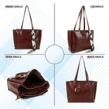 CLUCI Women's Crocodile Pattern Tote Bag Combo Set | Large & Small PU Leather Shoulder Handbags with Scarf | Stylish Office, Shopping & Everyday Combo Bags