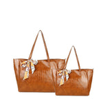 CLUCI Women's Crocodile Pattern Tote Bag Combo Set | Large & Small PU Leather Shoulder Handbags with Scarf | Stylish Office, Shopping & Everyday Combo Bags
