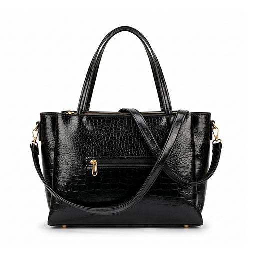 CLUCI Women's Crocodile Pattern Tote Bag Combo Set | Large & Small PU Leather Shoulder Handbags with Scarf | Stylish Office, Shopping & Everyday Combo Bags