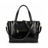 CLUCI Women's Crocodile Pattern Tote Bag with Scarf | Premium PU Leather Shoulder Handbag | Large Capacity Office, College & Everyday Carry Bag