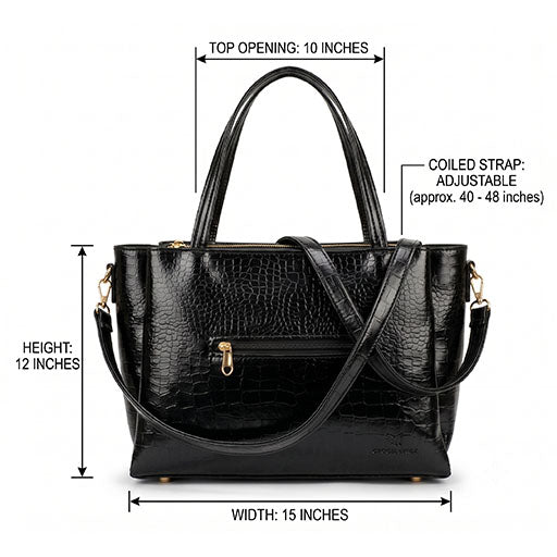 CLUCI Women's Crocodile Pattern Tote Bag Combo Set | Large & Small PU Leather Shoulder Handbags with Scarf | Stylish Office, Shopping & Everyday Combo Bags