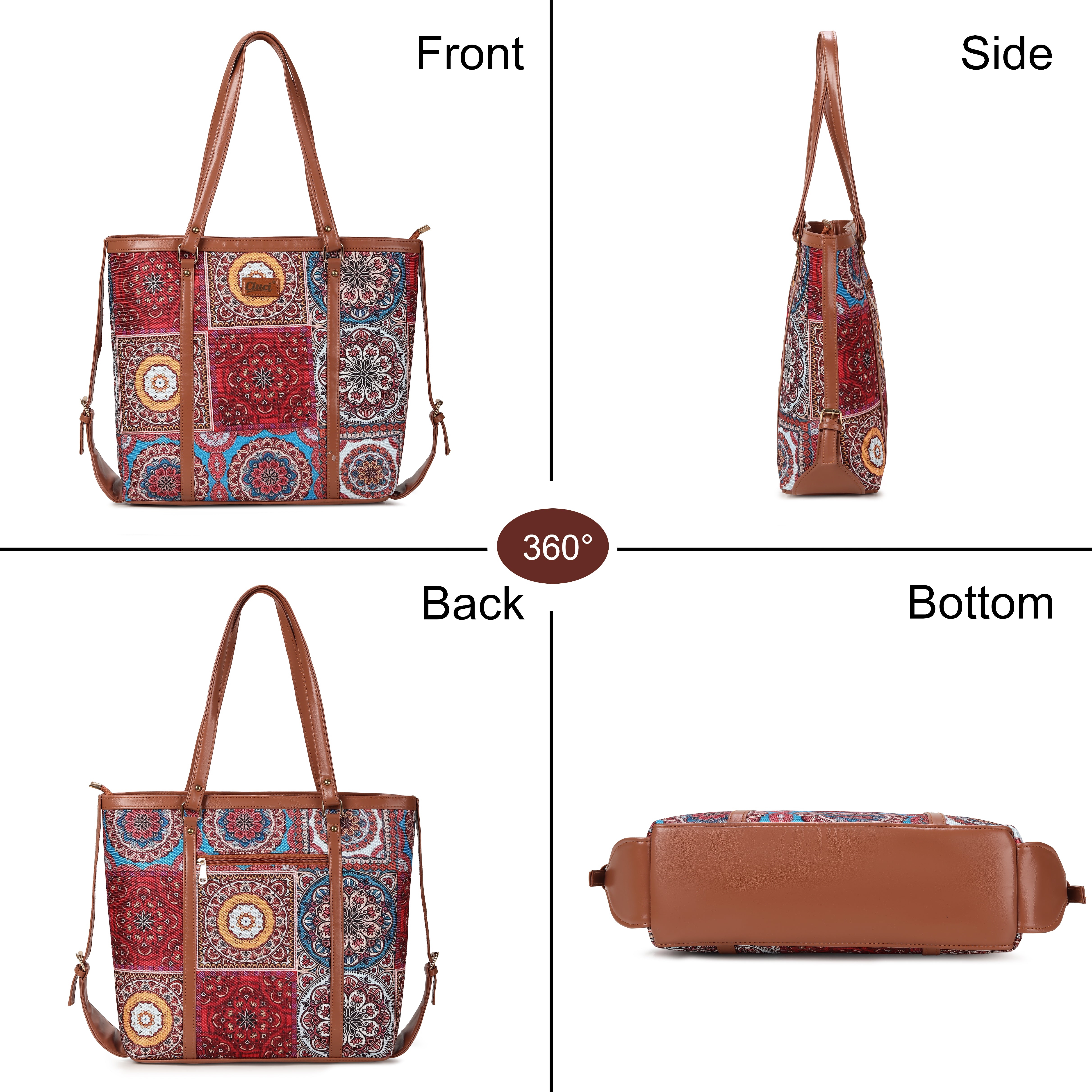 Cluci Women’s Tote Handbag | Stylish Printed Shoulder Bag for Women | Spacious Everyday Handbag