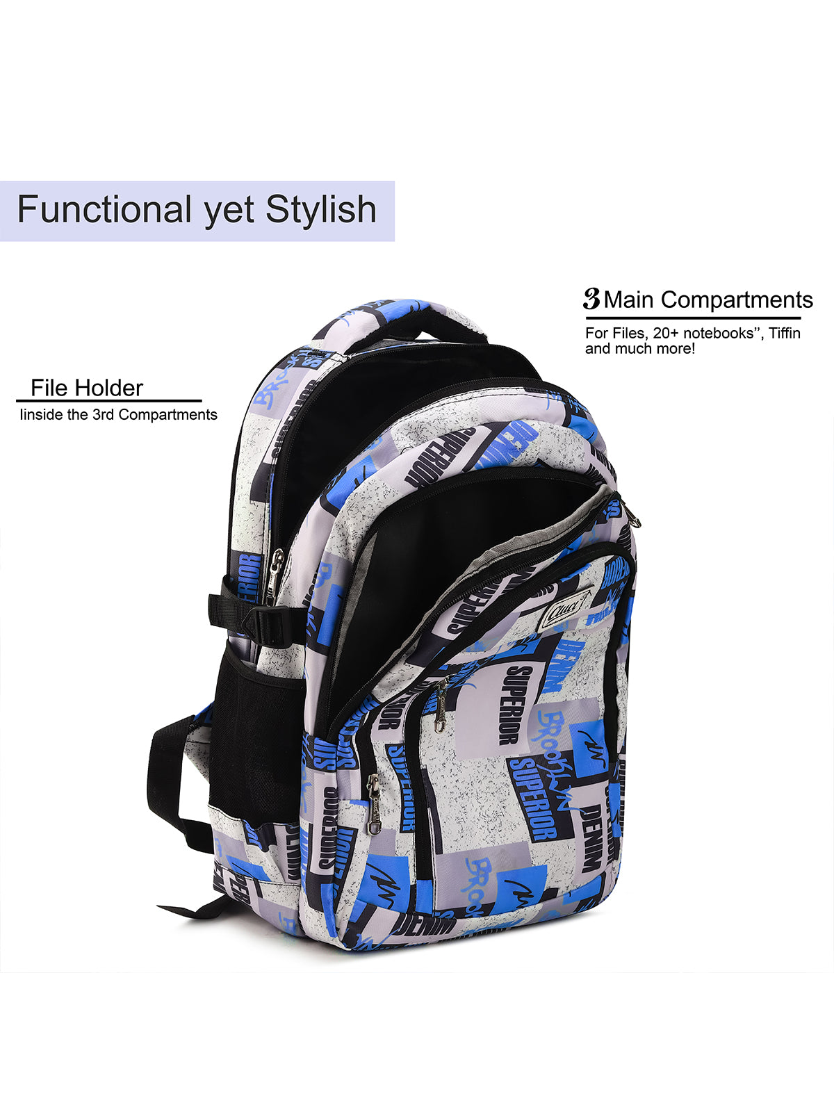 CLUCI 35L Printed School & College Backpack | Stylish Casual Bag