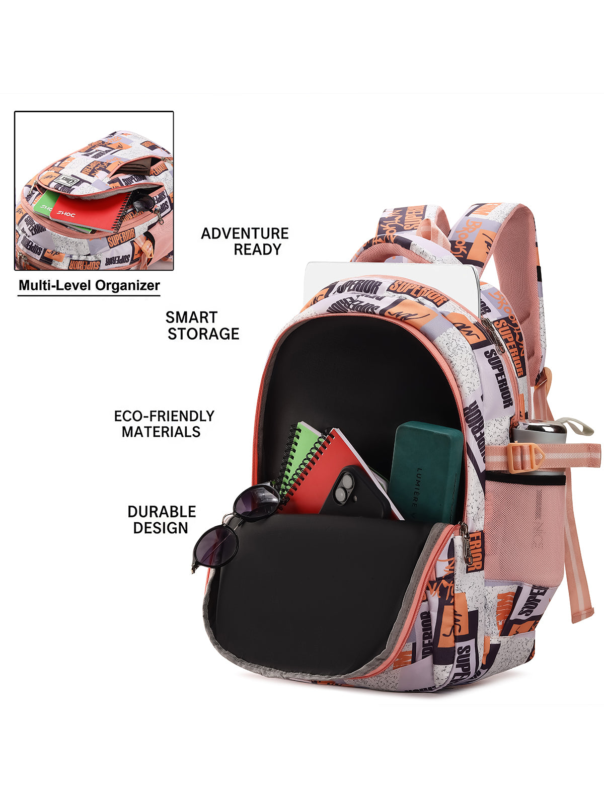 CLUCI 35L Printed School & College Backpack | Stylish Casual Bag
