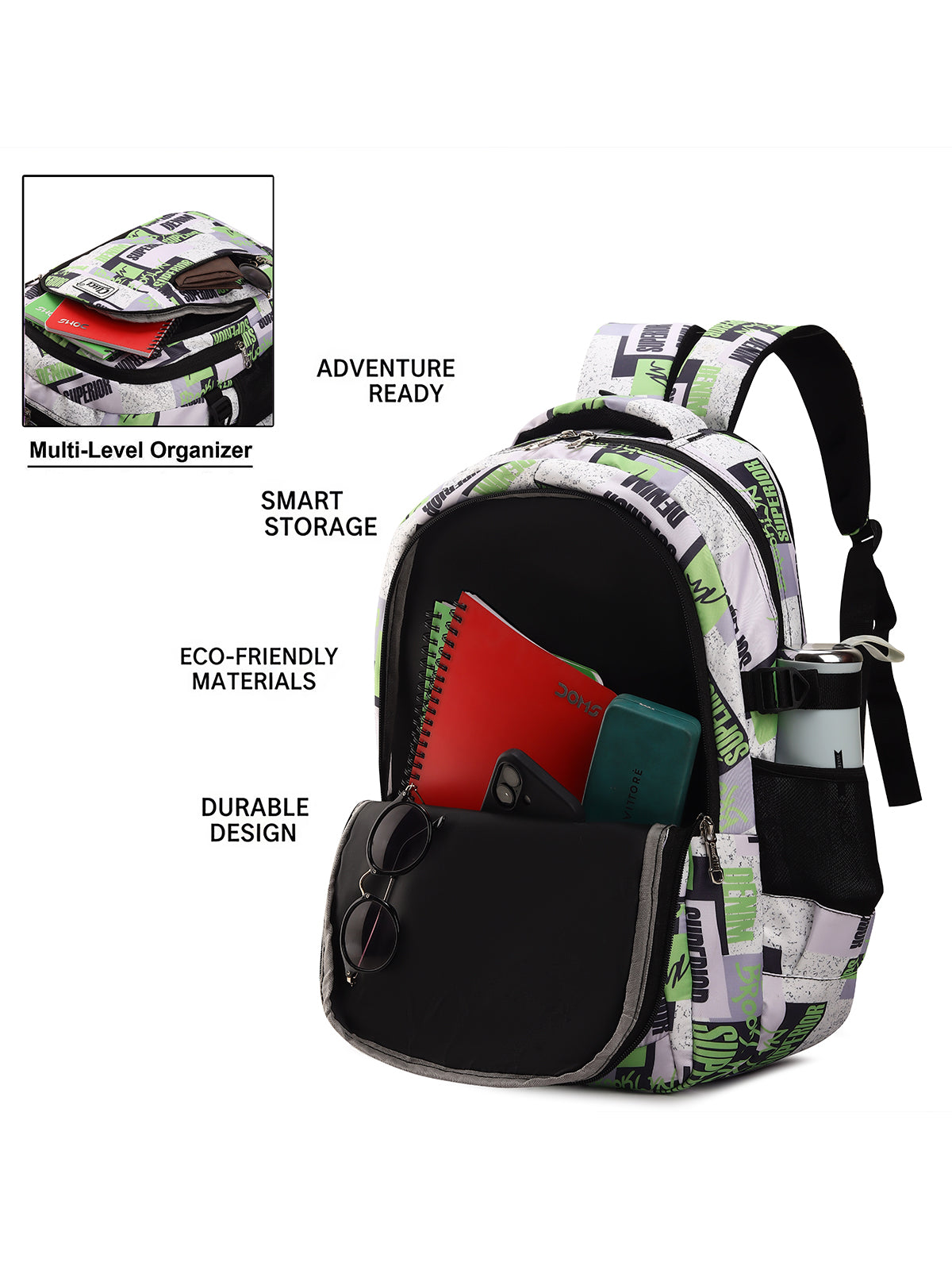 CLUCI 35L Printed School & College Backpack | Stylish Casual Bag